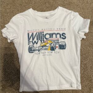 Hollister Kids White Racing Graphic Tee